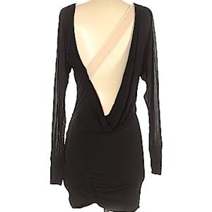 Black Mesh Backless Dress
